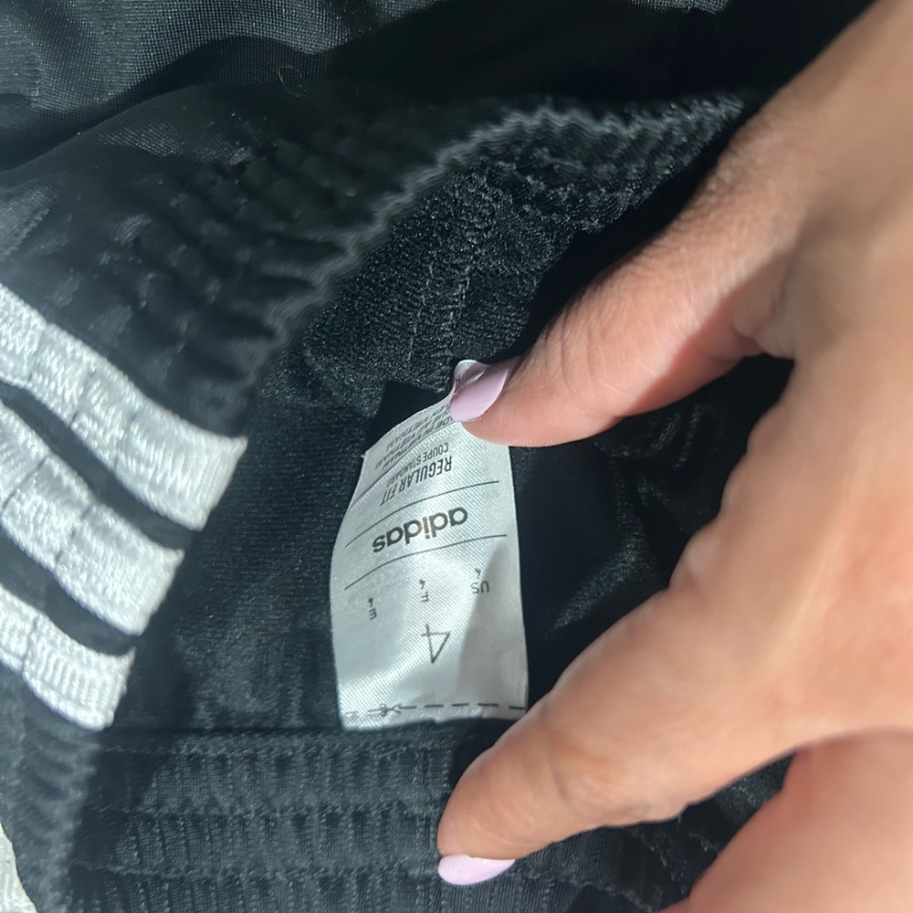 Adidas Kids Black Joggers with White Stripes - Picture 3 of 3